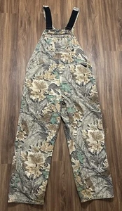 VTG Walls Mens Green Realtree Camo Carpenter Overalls Bibs Men's Sz 40x32 USA - Picture 1 of 14