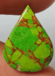 AAA++ Natural Green Turquoise Pear Cabochon 7.80 Ct. Loose Gemstone @Women Gift - Picture 1 of 6