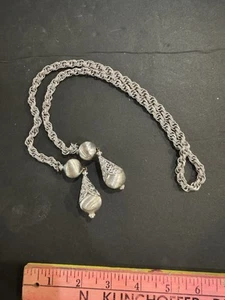 Vintage 1960's MONET(?) Silver Tone Bolero Double Tassel Lariat Necklace - Picture 1 of 4