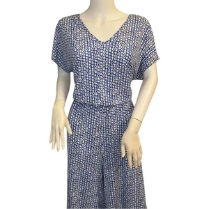 Clara Sun Woo Blue and White Jumpsuit Size Large - Picture 1 of 8