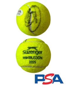 Novak Djokovic Signed Match Used 2025 Wimbledon Tennis Ball PSA AUTO GOAT - Picture 1 of 8