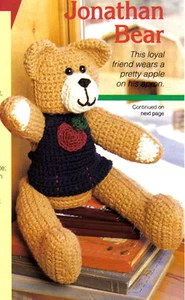CUTE Jonathan Bear/Toy/ Crochet Pattern INSTRUCTIONS ONLY - Picture 1 of 1