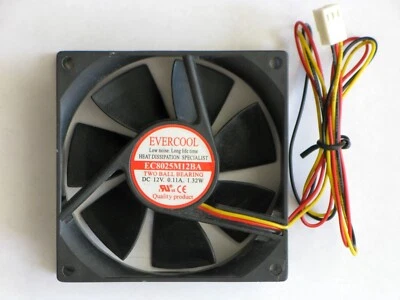 Evercool EC8025M12BA Case Cooling Fan, 80x80x23mm, with Mounting Screws, TESTED - Image 1 of 3