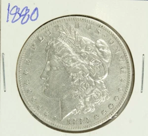 1880 Morgan Dollar : Very Fine +  VF+  Details - Picture 1 of 2
