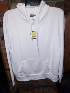 Hollister-XL- White with "More Happy" Hooded Sweatshirt - Picture 1 of 10