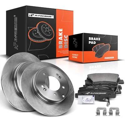 Disc Rotors & Ceramic Brake Pads Rear for Hyundai Sonata 12-17 Optima Kia Optima Foto 1 de 4
