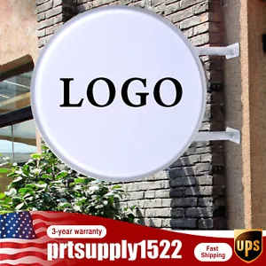 20"Round LED Light Box Sign Double Side Outdoor Advertising Sign Blank Billboard - Picture 1 of 19
