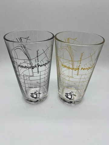 NHL Arena Map Pint Glasses - Set of 2 Pittsburgh Penguins Cover