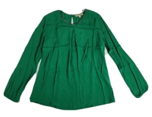 Gibson & Latimer Womens Green Beaded Long Sleeve Blouse Size Small - Picture 1 of 8