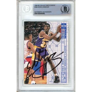 1994-95 Collectors Choice #384 Eddie Jones Signed Card AUTO RC Beckett LA Lakers - Picture 1 of 5