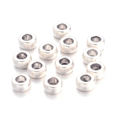 200pcs Tibetan Alloy Ring Metal Beads Smooth Loose Spacers Antique Silver 6.5mm - Image 1 of 2