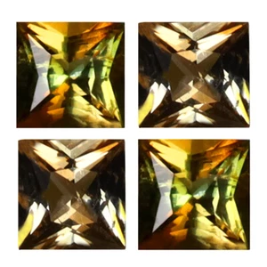 1.41 ct (4 pcs) Charming Princess Cut (4 x 4 mm) Brownish Orange Andalusite Gem - Picture 1 of 1