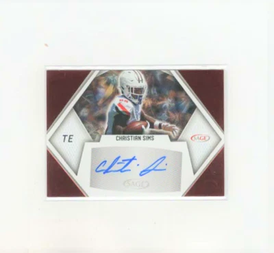 2023 Sage High Series Red Autograph Christian Sims #a-CS3 Auto - Image 1 of 2