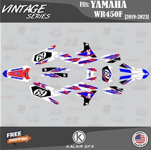 Graphics Kit for Yamaha WR450F 2019 2020 2021 2022 2023 Vintage - RED - Picture 1 of 6