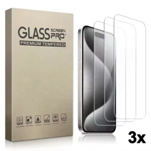 3x Prawdziwe szkło do iPhone 16 15 14 13 12 11 8 X XR Pro Max Mini folia pancerna Ochrona - Zdjęcie 1 z 7