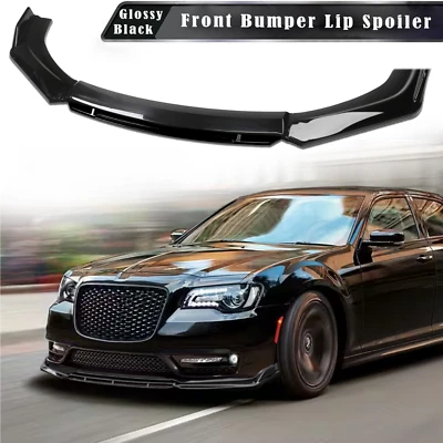 For Chrysler 300 Glossy Black Front Bumper Lip Spoiler Splitters Body Kit Foto 1 de 4