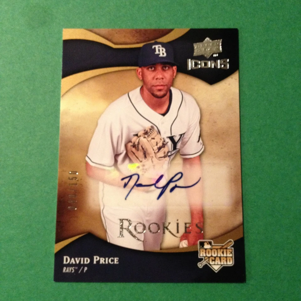 David Price 2009 Upper Deck Icons дебютант с автографом 040/150! Почти как новый!!! БЕСПЛАТНАЯ ДОСТАВКА!! - Изображение 1 из 3