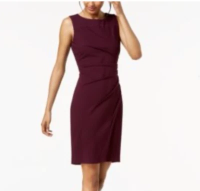 Платье-футляр Calvin Klein для подводного плавания 6 8 винно-фиолетовое эластичное карьерное церковное без рукавов - Изображение 1 из 4