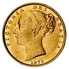 1878s Australian Qv Young Head Shield Reverse Gold Full Sovereign