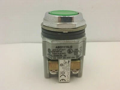  IDEC ABD111N-G PUSHBUTTON MOMENTARY FLUSH GREEN 1NO/1NC 10A 600V - Image 1 of 4