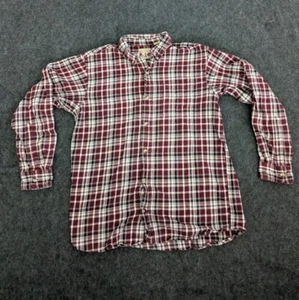 RedHead Flannel Shirt Men’s L Red Plaid Brushed Cotton Button-Down Outdoor - Picture 1 of 5