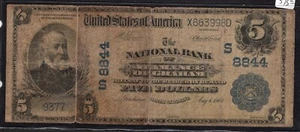 1902 $5 National Currency Graham, NC + Charter #: S 8844 - Picture 1 of 2
