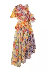 Zimmermann Wonderland Flounce Dress | Spliced Floral, One Shoulder, Asymmetric - Picture 1 of 17