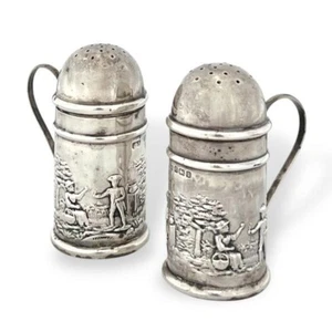 Sterling Silver Pair of Pepperettes by Levi & Salaman 1900 and 1910 - Picture 1 of 6