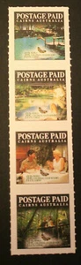 Australien Cinderella Cairns Colonial Club Streifen mit 4 lokalen Briefmarken postfrisch kostenloser Versand - Bild 1 von 1