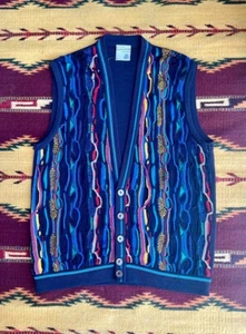 Vintage 90's 00's Purely Australian Coogi Like Knit Vest Size XL MultiColored - Picture 1 of 8