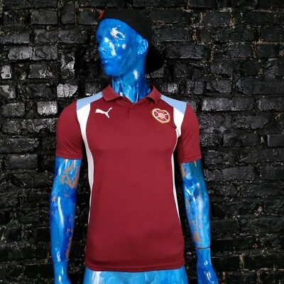 Heart Of Midlothian Hearts Training Jersey Polo Burgundy Puma Shirt Mens Size S  - Image 1 of 4