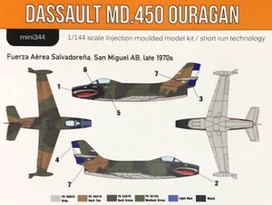 1/144 Jet Fighter : Dassault MD.450 Ouragan [El Salvadore] #344 : MINIWING - Picture 1 of 2