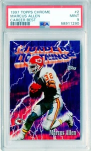 MARCUS ALLEN 1997 TOPPS CHROME REFRACTOR Thunder Lightning #2 PSA 9 MINT - Picture 1 of 2