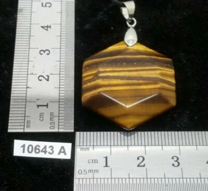 Pendentif Sceau de Salomon en OEIL DE TIGRE + CORDON REGLABLE collier reiki - Imagen 1 de 4