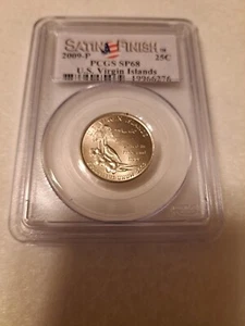 2009 P PCGS SP68 Virgin Islands Satin Finish US 25c Quarter 2009-P SP-68 - Picture 1 of 3