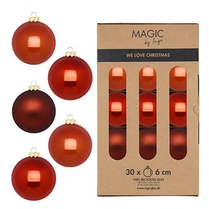 30 Weihnachtskugeln Glas 6cm matt & glänzend Christbaumkugeln Kupfer Braun - Bild 1 von 1