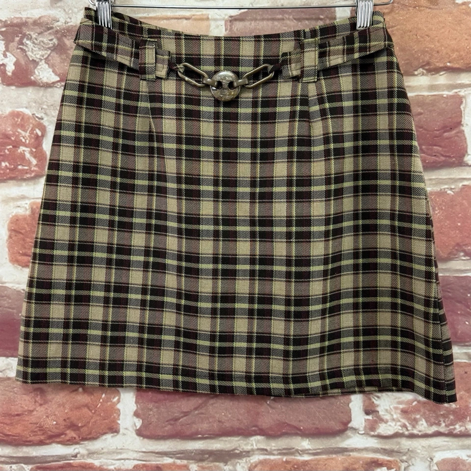 Винтажная женская юбка My Michelle для подростков 7/8 клетчатый акцент ремень повседневный на молнии - Изображение 1 из 4