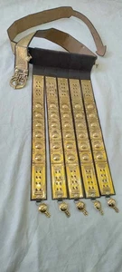 Medieval Roman Belt Heavy Brass Leather Belt Greek Spartan Christmas New - Picture 1 of 8