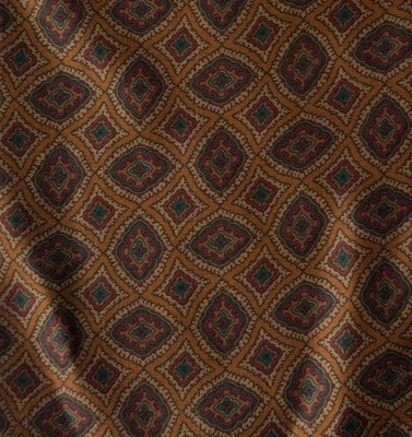 Brown Foulard Silk Ascot Cravat Italy - Image 1 of 4