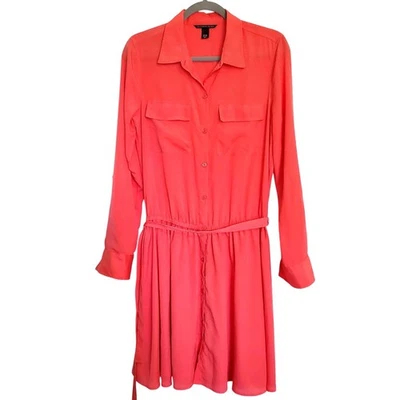 Vestido Camisa Victoria Secret Naranja y Faja M Elástico Cintura Caída Informal Oficina  Foto 1 de 4