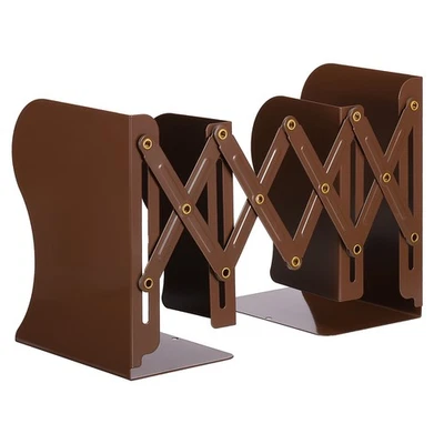 Einstellbare Buchstütze Metall Buchende für Regale Aktenordner bis 17" Braun - Bild 1 von 4