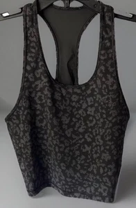 Athleta Taglia Small Shanti Crop Leopard Tank Primavera Notte Racerback Usato in Ottime Condizioni - Foto 1 di 5