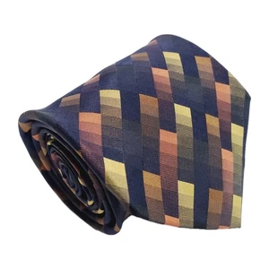 Corbata Jacquard Alexander Julian Multicolor Geométrica Para Hombre Diseñador Seda - Imagen 1 de 5