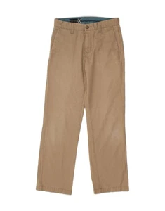 VOLCOM Boys Straight Chino Trousers 13-14 Years W27 L27 Beige Polyester AU01 - Picture 1 of 4