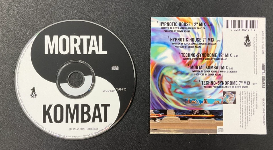 1993 The Immortals: Mortal Kombat DISC Maxi-Single CD Vernon Yard w/Back Insert! Foto 1 de 4
