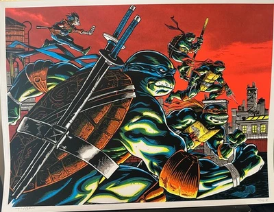 Teenage Mutant Ninja Turtles screen print art signed numbered tim doyle - Image 1 of 3