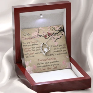 To My Daughter Forever Love Heart Necklace, Birthday gift for Daughter from Dad - Picture 1 of 11