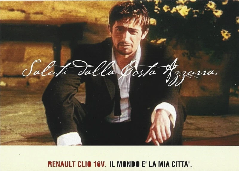 CARTOLINA / POSTCARD RENAULT Clio 16v - Saluti dalla Costa Azzurra - Immagine 1 di 1