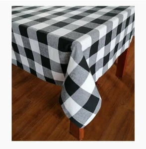 Style Selections - Tablecloth Black / White - 60x60   - Picture 1 of 2