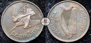 Ireland 1937 | Irish 1/4d | Farthing | Woodcock | KM.1 - Picture 1 of 2